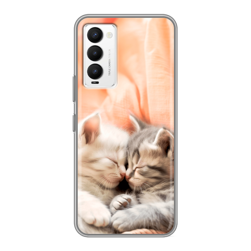 Силиконовый противоударный чехол на Tecno Camon 18 с принтом Котята Силиконовый противоударный чехол на Tecno Camon 18 с принтом Котята
