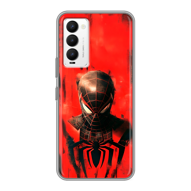 Силиконовый противоударный чехол на Tecno Camon 18 с принтом человек паук spiderman Силиконовый противоударный чехол на Tecno Camon 18 с принтом человек паук spiderman