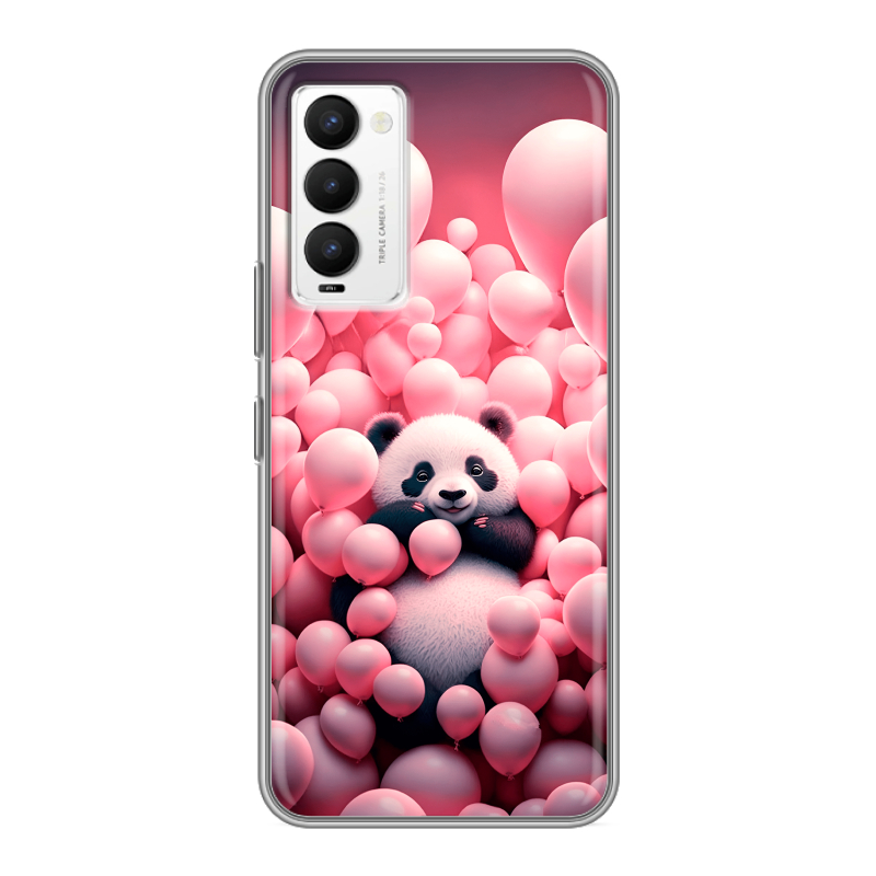 Силиконовый противоударный чехол на Tecno Camon 18 с принтом Панда Силиконовый противоударный чехол на Tecno Camon 18 с принтом Панда