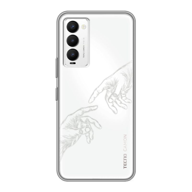 Силиконовый противоударный чехол на Tecno Camon 18 с принтом Сотворение мира Силиконовый противоударный чехол на Tecno Camon 18 с принтом Сотворение мира