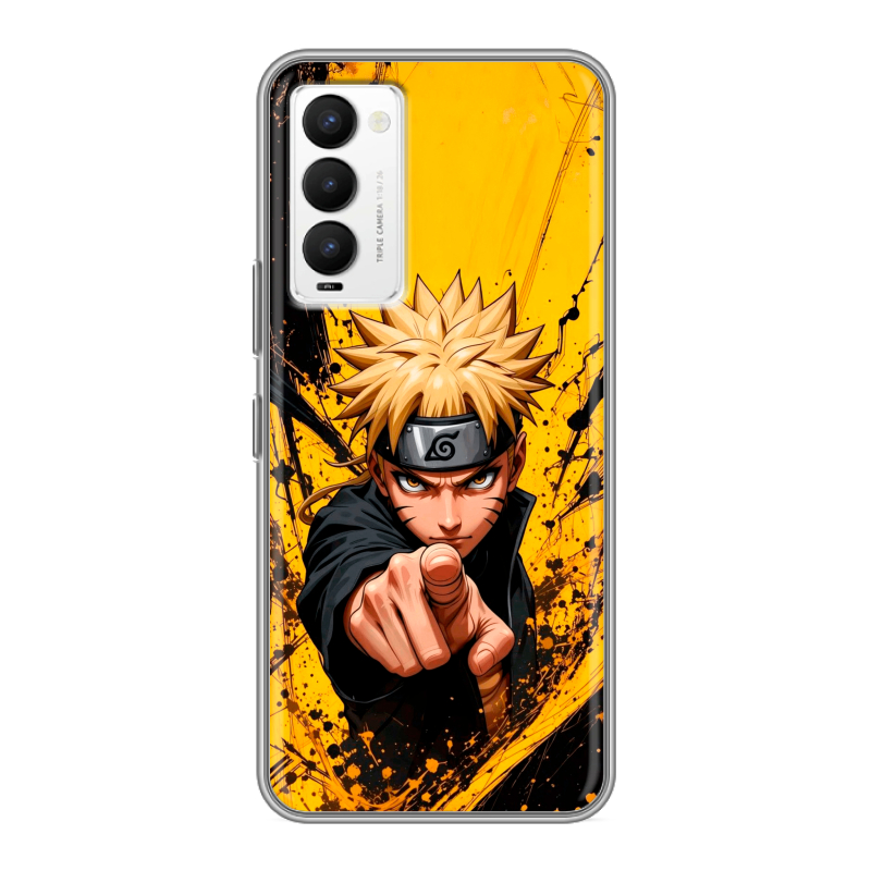Силиконовый противоударный чехол на Tecno Camon 18 с принтом Naruto Наруто Силиконовый противоударный чехол на Tecno Camon 18 с принтом Naruto Наруто