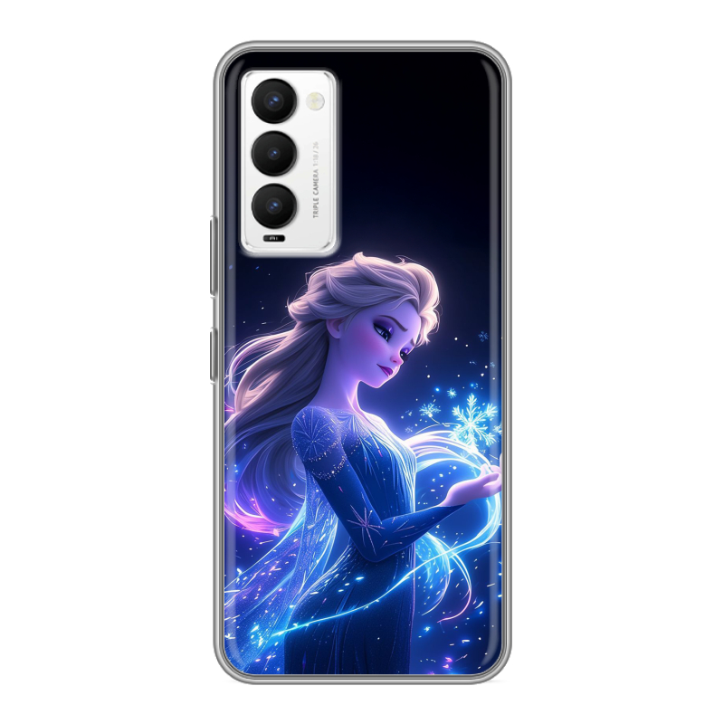 Силиконовый противоударный чехол на Tecno Camon 18 с принтом Холодное сердце Frozen Силиконовый противоударный чехол на Tecno Camon 18 с принтом Холодное сердце Frozen