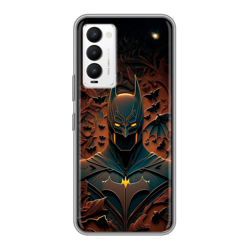 Силиконовый противоударный чехол на Tecno Camon 18 с принтом Batman Бэтмен Силиконовый противоударный чехол на Tecno Camon 18 с принтом Batman Бэтмен