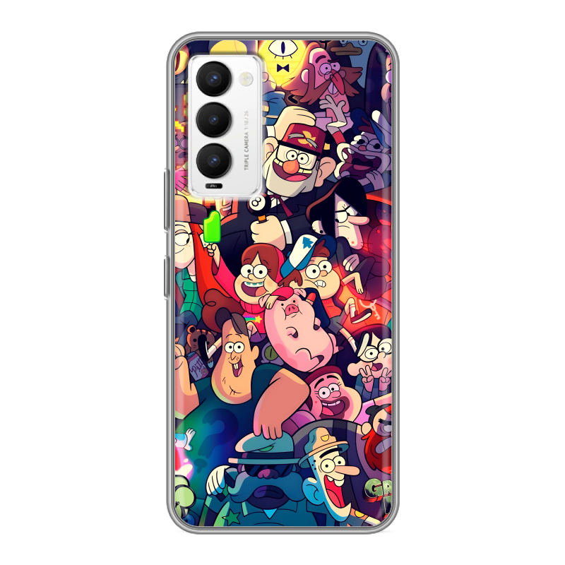 Силиконовый противоударный чехол на Tecno Camon 18 с принтом Gravity Falls Гравити Фолз Силиконовый противоударный чехол на Tecno Camon 18 с принтом Gravity Falls Гравити Фолз