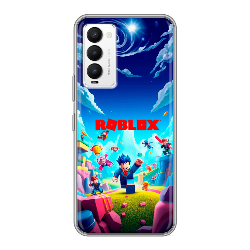 Силиконовый противоударный чехол на Tecno Camon 18 с принтом Roblox Роблокс Силиконовый противоударный чехол на Tecno Camon 18 с принтом Roblox Роблокс