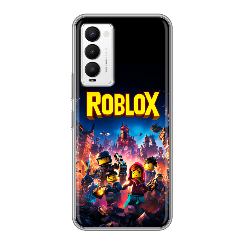 Силиконовый противоударный чехол на Tecno Camon 18 с принтом Roblox Роблокс Силиконовый противоударный чехол на Tecno Camon 18 с принтом Roblox Роблокс