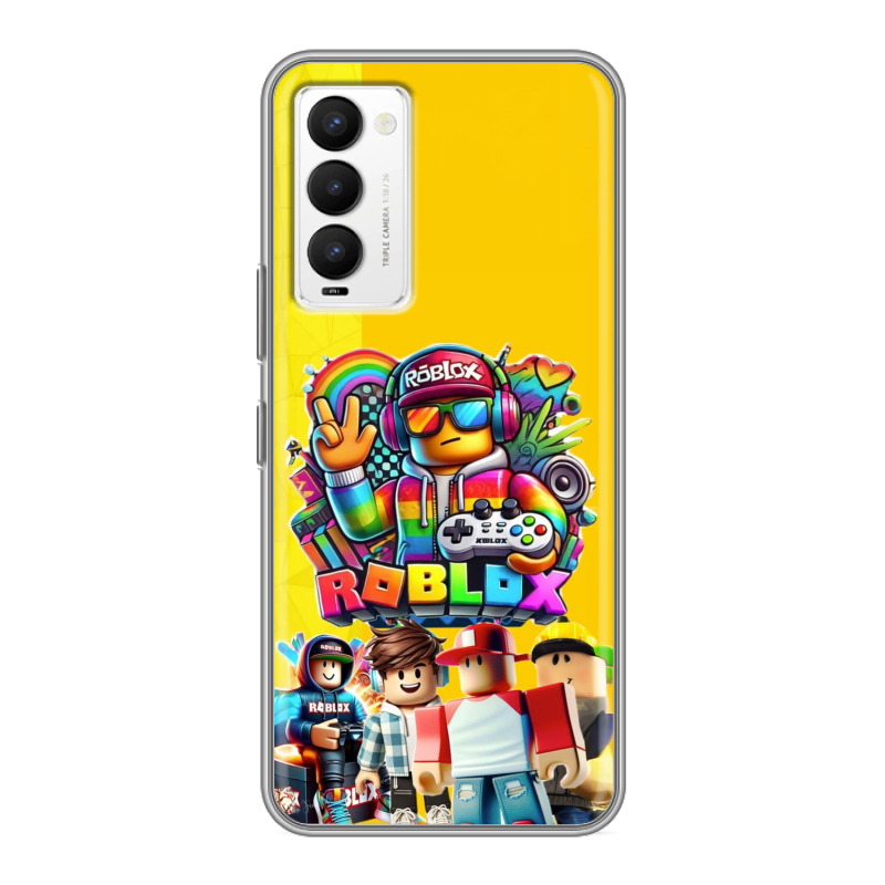Силиконовый противоударный чехол на Tecno Camon 18 с принтом Roblox Роблокс Силиконовый противоударный чехол на Tecno Camon 18 с принтом Roblox Роблокс