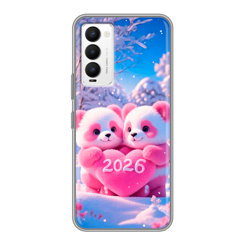Силиконовый противоударный чехол на Tecno Camon 18 с принтом Новый год Силиконовый противоударный чехол на Tecno Camon 18 с принтом Новый год