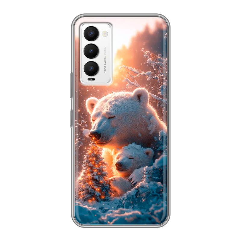 Силиконовый противоударный чехол на Tecno Camon 18 с принтом Новый год Силиконовый противоударный чехол на Tecno Camon 18 с принтом Новый год