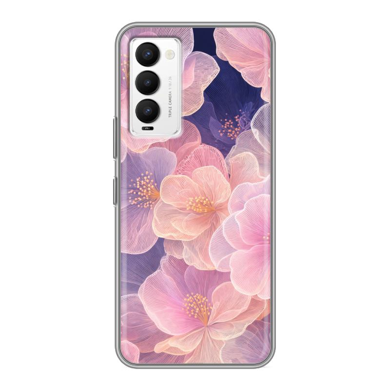 Силиконовый противоударный чехол на Tecno Camon 18 с принтом женский Силиконовый противоударный чехол на Tecno Camon 18 с принтом женский