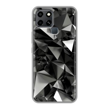 Силиконовый чехол на Infinix Smart 6 с принтом Черные кристаллы