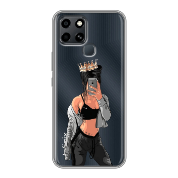 Силиконовый чехол на Infinix Smart 6 с принтом Женские принты