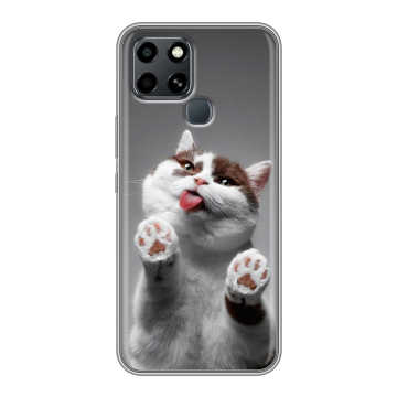 Силиконовый чехол на Infinix Smart 6 с принтом Коты