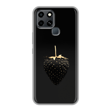Силиконовый чехол на Infinix Smart 6 с принтом Черная клубника