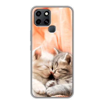 Силиконовый чехол на Infinix Smart 6 с принтом Котята