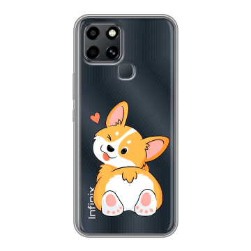 Силиконовый чехол на Infinix Smart 6 с принтом Корги