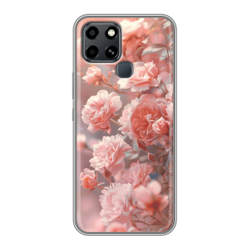 Силиконовый чехол на Infinix Smart 6 с принтом Розовые розы