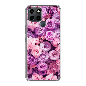 Силиконовый чехол на Infinix Smart 6 с принтом лавандовые розы