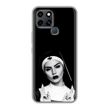 Силиконовый чехол на Infinix Smart 6 с принтом монашка Силиконовый чехол на Infinix Smart 6 с принтом монашка