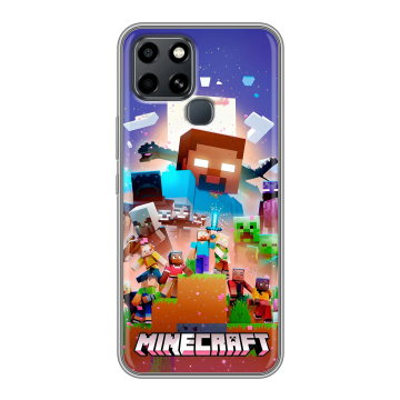 Силиконовый чехол на Infinix Smart 6 с принтом Майнкрафт Minecraft Силиконовый чехол на Infinix Smart 6 с принтом Майнкрафт Minecraft