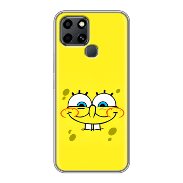 Силиконовый чехол на Infinix Smart 6 с принтом спанчбоб спанч боб