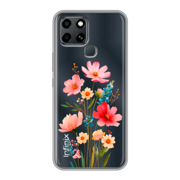 Силиконовый чехол на Infinix Smart 6 с принтом Цветы