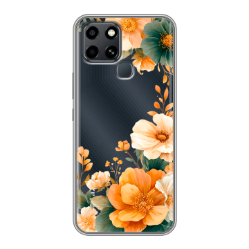 Силиконовый чехол на Infinix Smart 6 с принтом Цветы принт