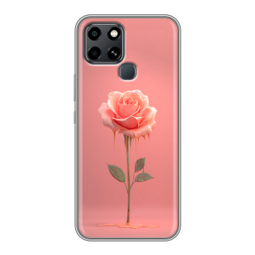 Силиконовый чехол на Infinix Smart 6 с принтом Розовая роза
