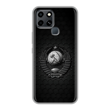 Силиконовый чехол на Infinix Smart 6 с принтом Герб Флаг СССР