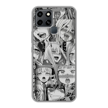 Силиконовый чехол на Infinix Smart 6 с принтом Ahegao Ахегао Аниме