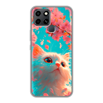 Силиконовый чехол на Infinix Smart 6 с принтом Красивый кот