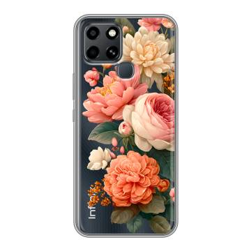 Силиконовый чехол на Infinix Smart 6 с принтом цветы