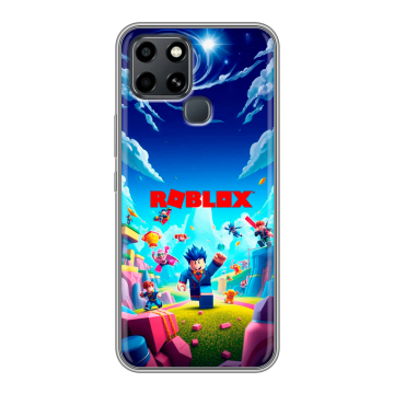 Силиконовый чехол на Infinix Smart 6 с принтом Roblox Роблокс