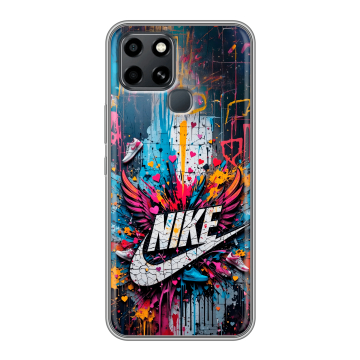 Силиконовый чехол на Infinix Smart 6 с принтом Nike Найк