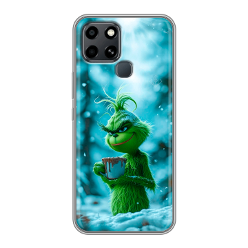 Силиконовый чехол на Infinix Smart 6 с принтом Новый год гринч