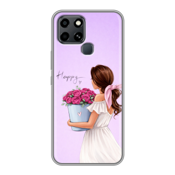Силиконовый чехол на Infinix Smart 6 с принтом женский