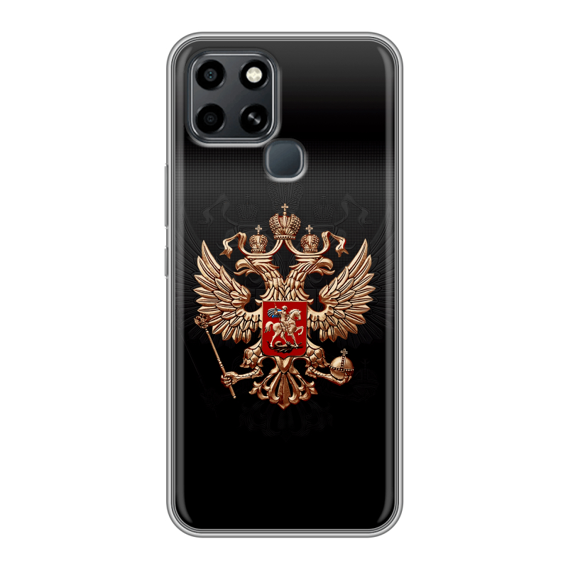 Силиконовый чехол на Infinix Smart 6 с принтом Герб России Силиконовый чехол на Infinix Smart 6 с принтом Герб России