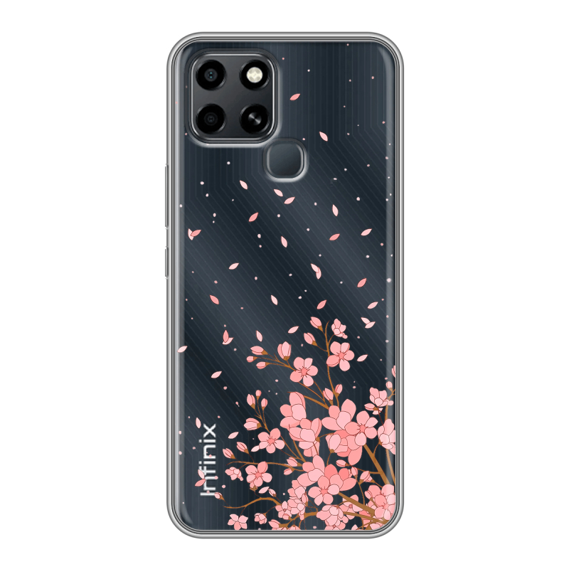 Силиконовый чехол на Infinix Smart 6 с принтом Ветка сакуры Силиконовый чехол на Infinix Smart 6 с принтом Ветка сакуры