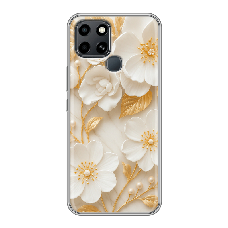 Силиконовый чехол на Infinix Smart 6 с принтом Цветы Силиконовый чехол на Infinix Smart 6 с принтом Цветы