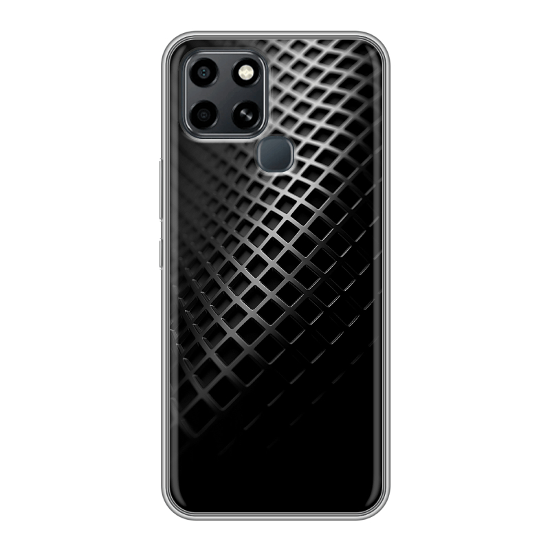 Силиконовый противоударный чехол на Infinix Smart 6 с принтом Текстура металла Силиконовый противоударный чехол на Infinix Smart 6 с принтом Текстура металла