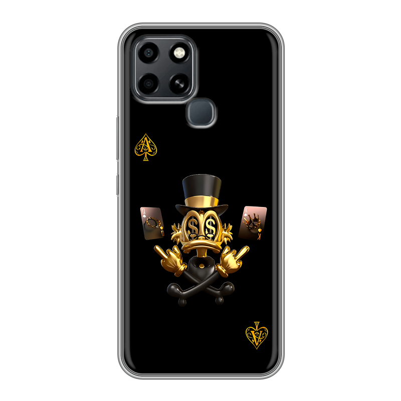 Силиконовый чехол на Infinix Smart 6 с принтом Золотой скрудж макдак Силиконовый чехол на Infinix Smart 6 с принтом Золотой скрудж макдак