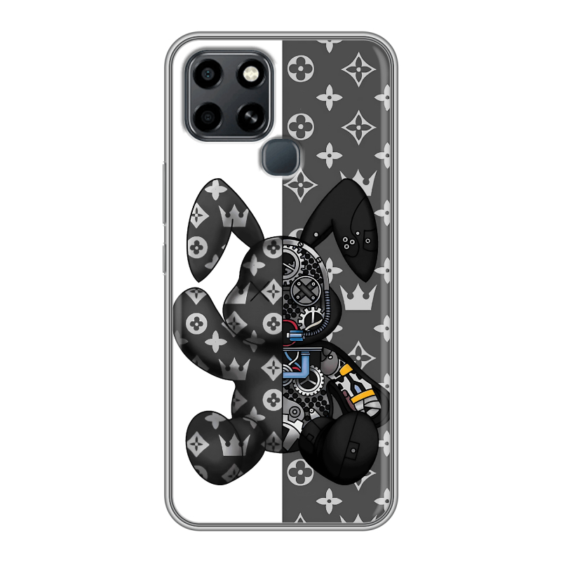 Силиконовый противоударный чехол на Infinix Smart 6 с принтом Луи робот Силиконовый противоударный чехол на Infinix Smart 6 с принтом Луи робот