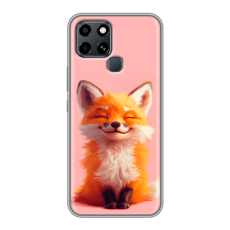 Силиконовый чехол на Infinix Smart 6 с принтом милая лиса Силиконовый чехол на Infinix Smart 6 с принтом милая лиса