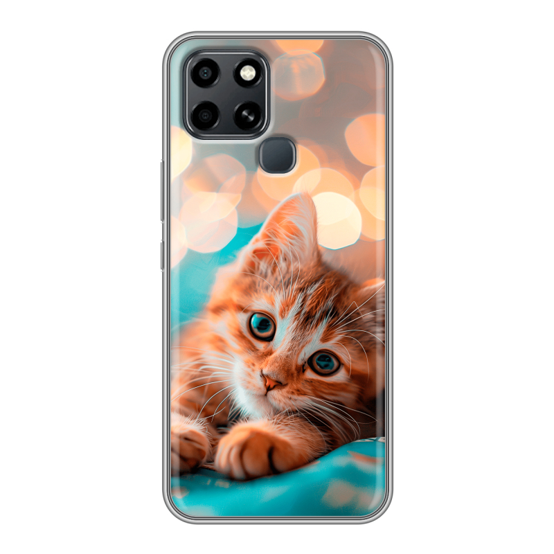 Силиконовый чехол на Infinix Smart 6 с принтом котик Силиконовый чехол на Infinix Smart 6 с принтом котик