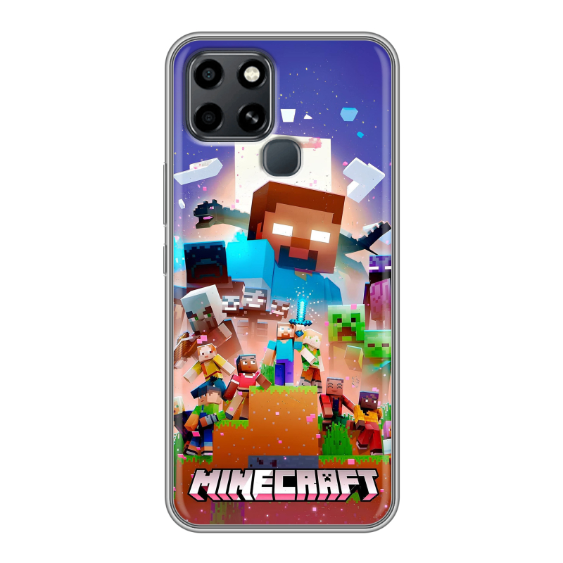 Силиконовый чехол на Infinix Smart 6 с принтом Майнкрафт Minecraft Силиконовый чехол на Infinix Smart 6 с принтом Майнкрафт Minecraft