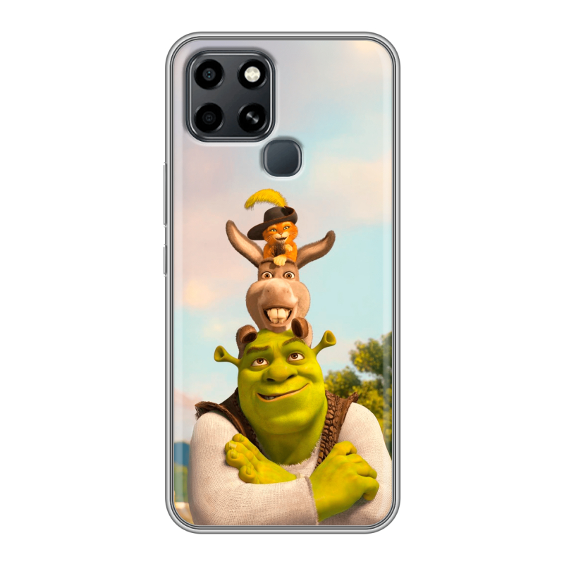 Силиконовый противоударный чехол на Infinix Smart 6 с принтом Шрек Shrek Силиконовый противоударный чехол на Infinix Smart 6 с принтом Шрек Shrek