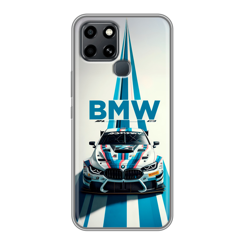 Силиконовый противоударный чехол на Infinix Smart 6 с принтом БМВ BMW Силиконовый противоударный чехол на Infinix Smart 6 с принтом БМВ BMW