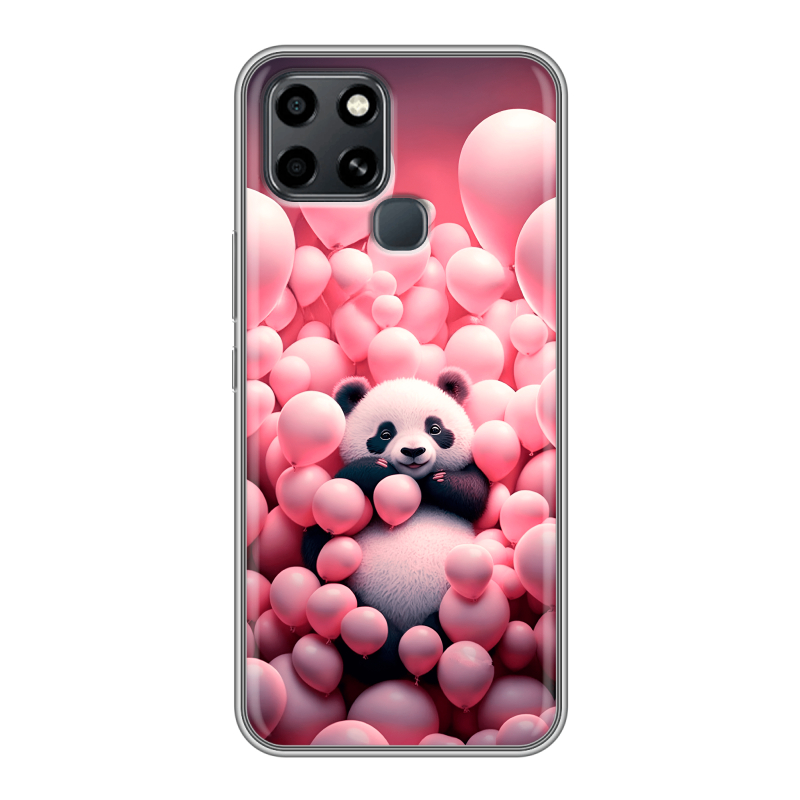 Силиконовый чехол на Infinix Smart 6 с принтом Панда Силиконовый чехол на Infinix Smart 6 с принтом Панда