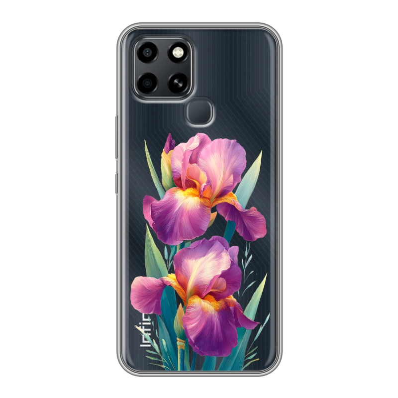 Силиконовый противоударный чехол на Infinix Smart 6 с принтом Цветы орхидеи Силиконовый противоударный чехол на Infinix Smart 6 с принтом Цветы орхидеи