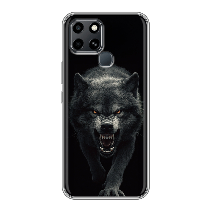 Силиконовый чехол на Infinix Smart 6 с принтом Волк Силиконовый чехол на Infinix Smart 6 с принтом Волк